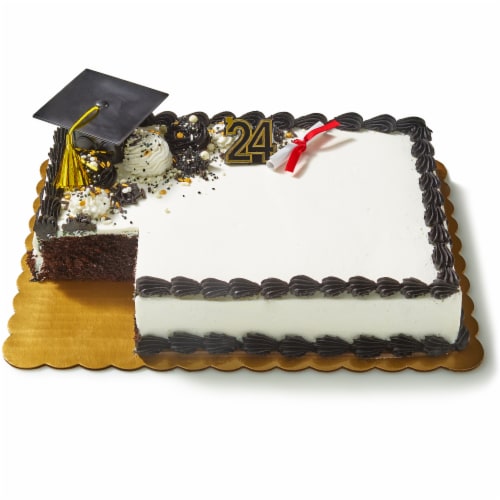 Bakery Fresh Graduation Chocolate Quarter Sheet Cake Perspective: front
