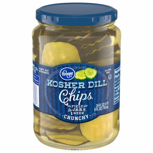 Kroger® Kosher Dill Pickle Chips Perspective: front