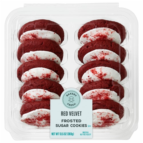Bakery Fresh Red Velvet Frosted Sugar Cookies Perspective: front