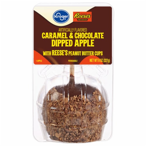 Kroger® Caramel & Chocolate Dipped Apple with Reese's Peanut Butter Cups Perspective: front