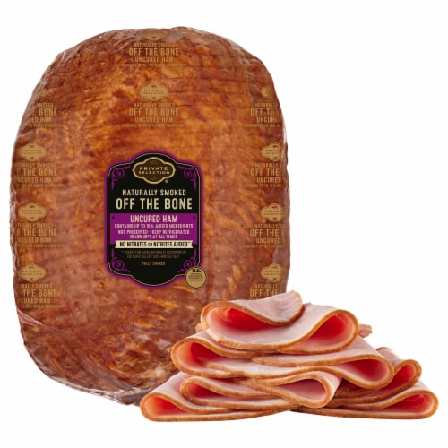 Private Selection® Naturally Smoked Off the Bone Uncured Ham Fresh Sliced Deli Meat Perspective: front