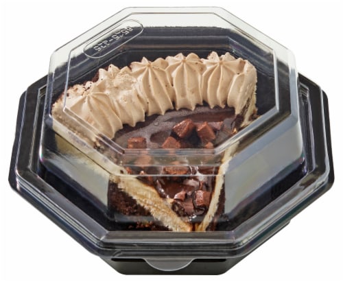 Bakery Fresh Fudge Brownie Ice Cream Cake Slice Perspective: front