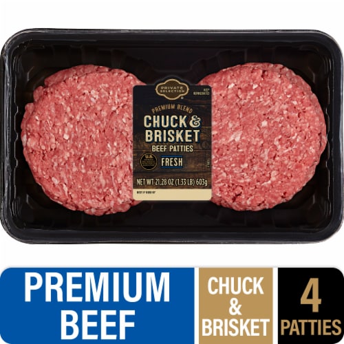 Private Selection® Chuck & Brisket Ground Beef Patties Perspective: front