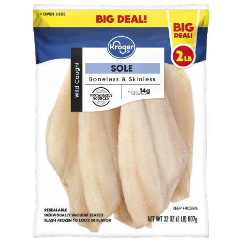 Kroger® Wild Caught Boneless & Skinless Sole Fillets Perspective: front