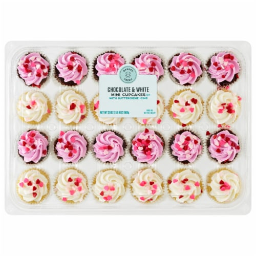 Bakery Fresh Mini Valentine’s Day Assorted Cupcakes Perspective: front