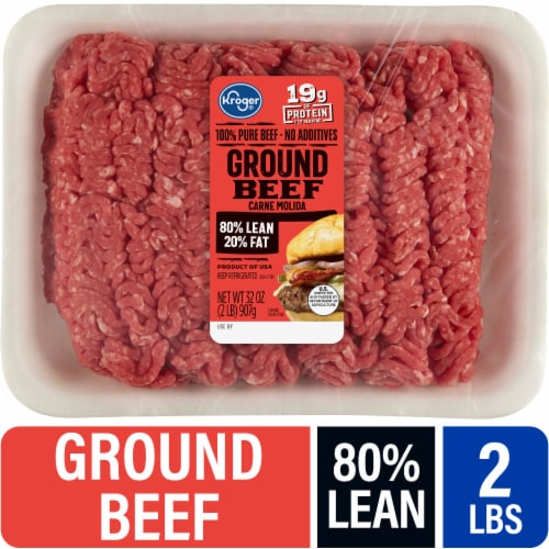 Kroger® 80/20 Ground Beef Tray 2 LB Perspective: front
