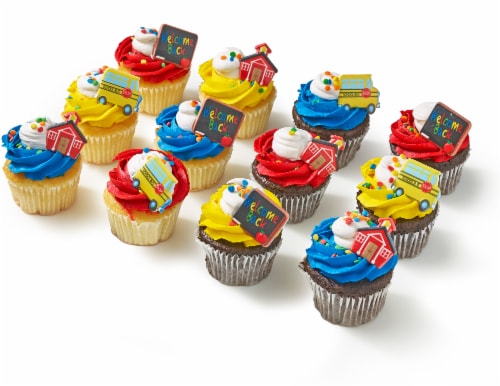 Variety Cupcakes with Buttercream Icing Perspective: front