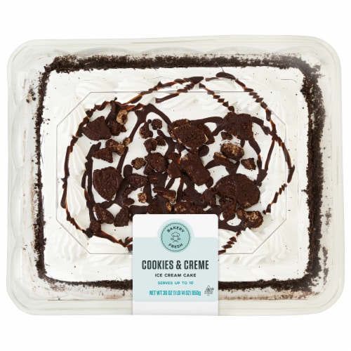 Bakery Fresh Cookies and Cream Ice Cream Cake Perspective: front