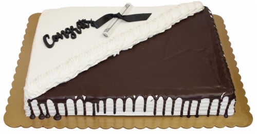 Bakery Fresh Half Graduate Chocolate Sheet Cake Perspective: front