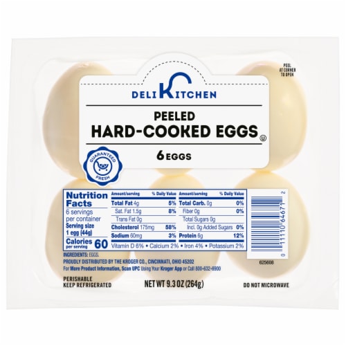 Deli Kitchen Peeled Hard-Cooked Eggs 6ct Perspective: front
