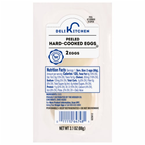 Deli Kitchen Peeled Hard-Cooked Eggs 2ct Perspective: front