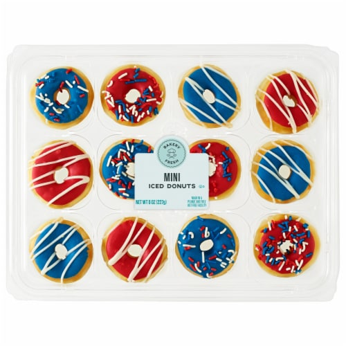 Bakery Fresh Patriotic Mini Iced Donuts Perspective: front