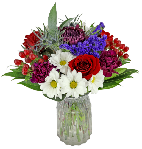 Bloom Haus Berry Cobbler Flower Arrangement Perspective: front