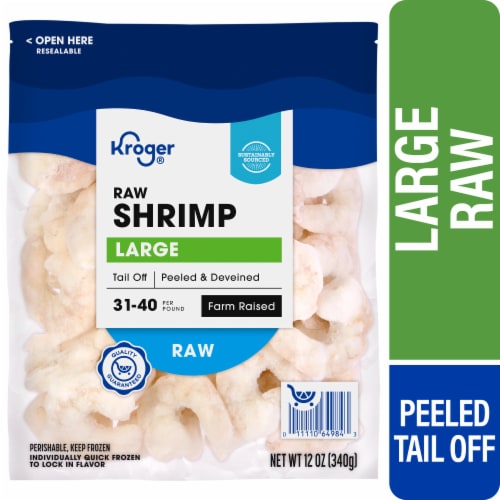 Kroger® Large Raw Shrimp Peeled & Deveined Tail Off Perspective: front