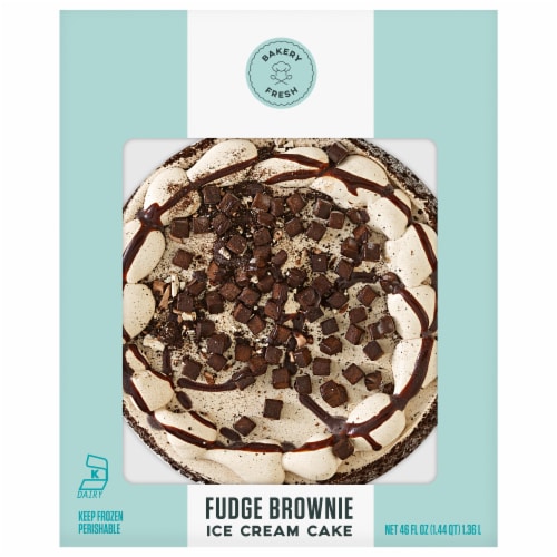 Bakery Fresh Fudge Brownie Ice Cream Cake Perspective: front
