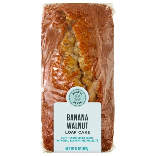 Bakery Fresh Banana Walnut Loaf Cake Perspective: front