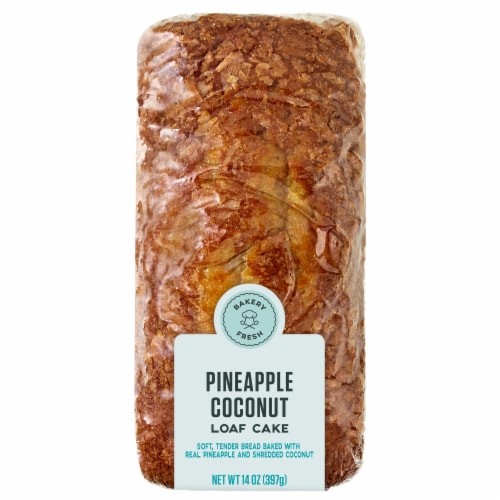 Bakery Fresh Pineapple Coconut Loaf Cake Perspective: front