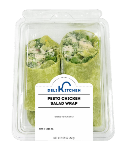 Deli Kitchen Pesto Chicken Salad Wrap Perspective: front