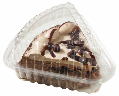 Bakery Fresh Fudge Brownie Ice Cream Cake Slice Perspective: front
