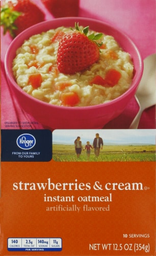 Kroger® Strawberries & Cream Instant Oatmeal Perspective: front