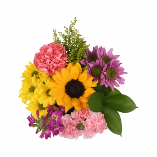 Bloom Haus™ Flowers Ruffle Bouquet - Yellow / Pink /Peach Perspective: front