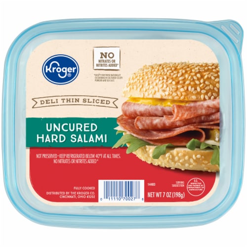 Kroger® Deli Thin Sliced Uncured Hard Salami Perspective: front