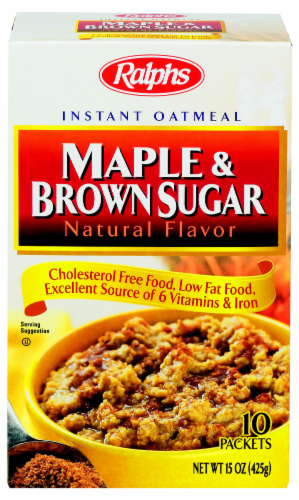 Ralphs Maple & Brown Sugar Instant Oatmeal Packets Perspective: front