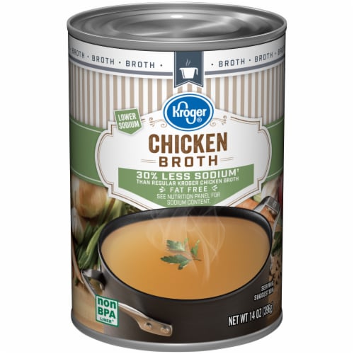Kroger® Fat Free Lower Sodium Chicken Broth Perspective: front