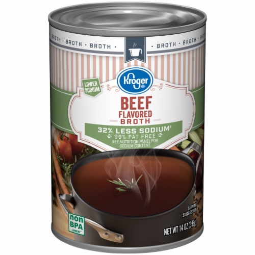 Kroger® Fat Free Reduced Sodium Beef Broth Perspective: front