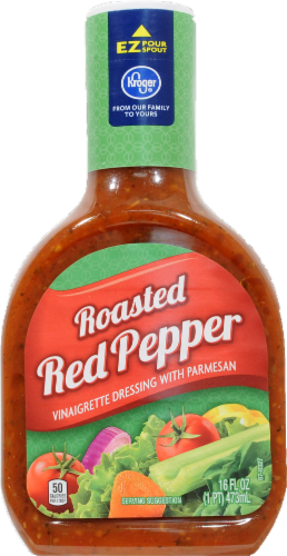 Kroger® Roasted Red Pepper Vinaigrette Dressing with Parmesan Perspective: front