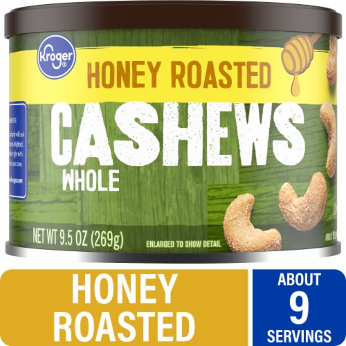 Kroger Honey Roasted Cashews Perspective: front