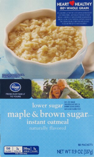 Kroger® Lower Sugar Maple & Brown Sugar Instant Oatmeal Perspective: front