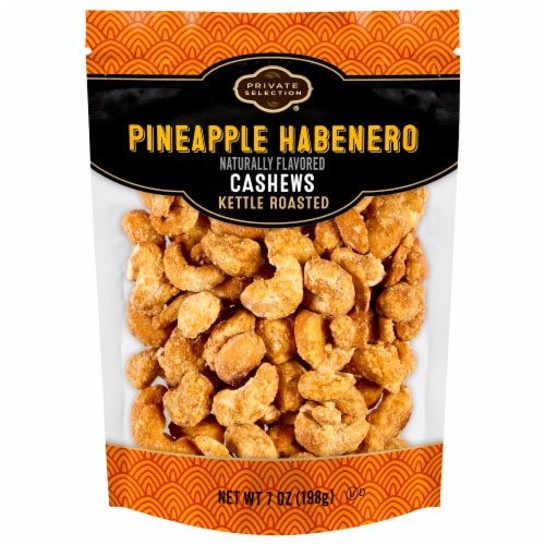 Private Selection® Kettle Roasted Pineapple Habanero Cashews Perspective: front
