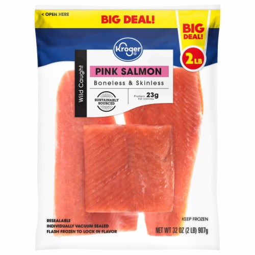 Kroger® Frozen Wild Caught Pink Salmon Fillets BIG DEAL!, 32 oz - Pay Less  Super Markets