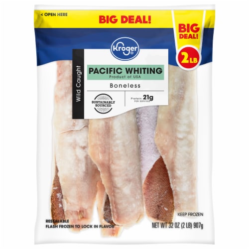 Kroger® Wild Caught Pacific Whiting Fillets Frozen BIG DEAL! Perspective: front