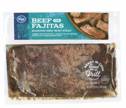 Kroger® Seasoned Beef Skirt Steak Beef for Fajitas Perspective: front