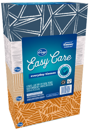 Kroger® White Unscented Facial Tissues Perspective: front