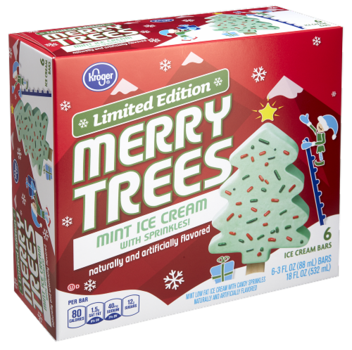 Kroger® Holiday Merry Trees Mint Ice Cream Bars, 6 ct - Kroger