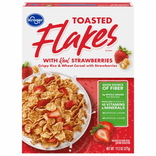 Kroger® Toasted Flakes with Strawberries Cereal Perspective: front