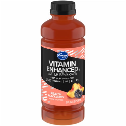 Kroger® Vitamin Enhanced Peach Blackberry Bottled Water Perspective: front