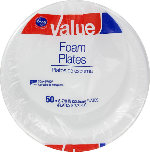 Simply Value - First Street, Foam Plates, Strong, Soak-Proof (50 count)