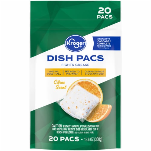 Kroger® Citrus Scent Dishwasher Detergent Pacs Perspective: front