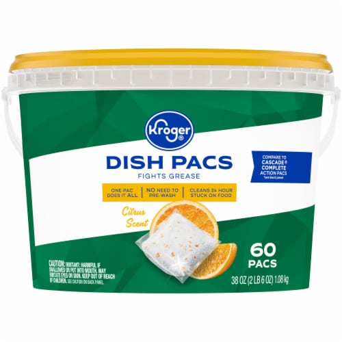 Kroger® Citrus Dishwasher Detergent Pacs Perspective: front