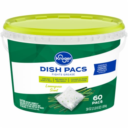Kroger® Lemongrass Dishwasher Detergents Pacs Perspective: front