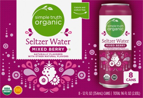 Simple Truth Organic™ Naturally Flavored Mixed Berry Seltzer Water Perspective: front