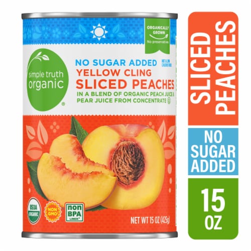 Simple Truth Organic® Canned Yellow Cling Sliced Peaches Perspective: front