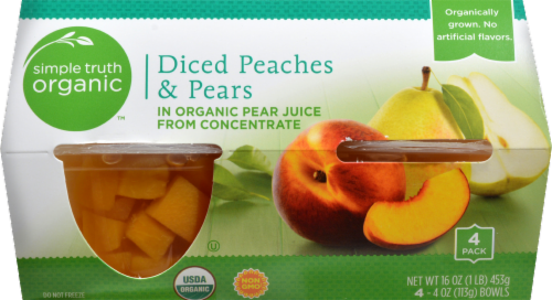 Simple Truth Organic® Diced Peaches & Pear Cups in Pear Juice Perspective: front