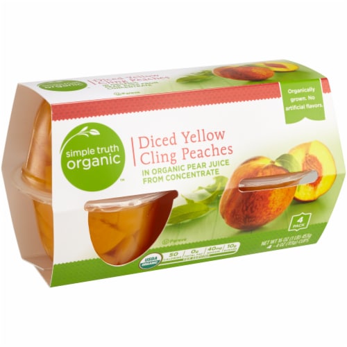 Simple Truth Organic™ Diced Yellow Cling Peaches Bowls Perspective: front