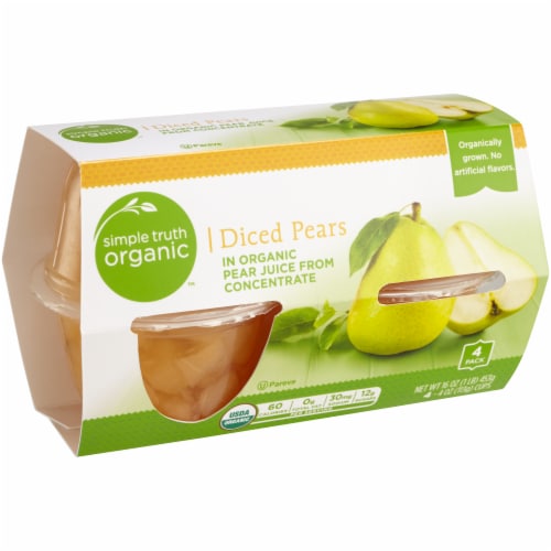 Simple Truth Organic® Diced Pear Cups in Pear Juice Perspective: front