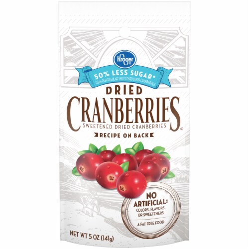Kroger® Reduced Sugar Sweetened Dried Cranberries Perspective: front
